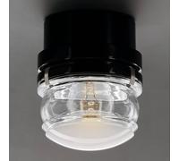 Oluce Applique a LED Fresnel, nero, alluminio, vetro, 2.700 K Oluce