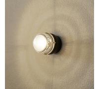 Oluce Fresnel applique con lente in vetro IP44 nero Oluce