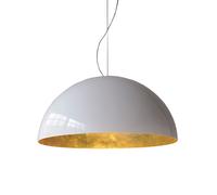 OLUCE lampada a sospensione SONORA 490 bianco / oro by Vico Magistretti ø 90 cm