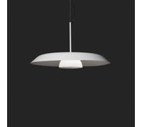 Oluce lampada LED a sospensione Iride, Ø 55 cm, bianco, metallo, vetro Oluce