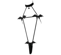 Oludkeph Lingerie da donna con pipistrello, babydoll, micro bikini, mini perizoma, costume da diavolo, costume di Halloween (nero, taglia unica)