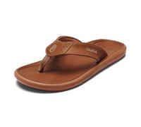 OLUKAI Pili Sandali da uomo in pelle, design elegante e versatile, cinghie comode e impermeabili, supporto per arco plantare e uso quotidiano, Volpe/Volpe, 46 EU