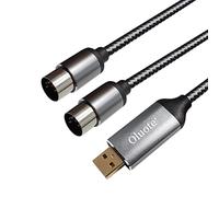 Oluote Cavo Convertitore di Interfaccia MIDI a USB, 5 pin 1 In +1 Out per Controller MIDI Pianoforte, Compatibile conTastiera Piano a PC Mac Laptop, Strumento Tastiera (3M)
