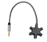 Oluote Sdoppiatore per Cuffie Audio, con 5 Prese Splitter Audio per Auricolari, 3.5 mm Stereo Headset Cavo Maschio a Femmina Microfono Jack Adattatore (1.5M)