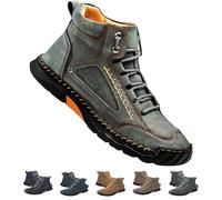 Olveros Boots, Cryonessa Men's Comfortable Handmade Leather Boots - Waterproof, Arch Support, Pressure Relief, Spacious Toe Box for Outdoor Adventures (Green,44)