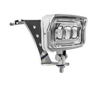 OLVESXC Luci Bicicletta Fanale Anteriore Per Touring Cafe Racer Chopper Bobber LED Luce Quadrata Rettangolare Doppio Faro Attacco(Bracket1)