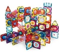 Olvy Blocchi magnetici Montessori Giocattoli - 100 Piastrelle Magnetiche per bambini - Giocattolo da costruzione magnetico a partire dai 3 anni - Smart Playground mattoncini magnetici per bambini