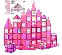 Olvy Blocco Magnetico Gioco Costruzioni Magneti 3 Anni STEM Principessa 80 | Castello fiabesco principessa | Colore traslucido | Tessera magnetica | Blocchi magnetici gioco costruzioni magneti bambini