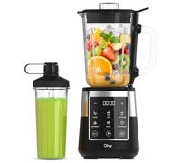 Olvy Frullatore Smoothie Maker 1500ml Vetro To-Go Timer LED 6 Lame-Black