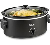 Olvy Slow Cooker - Pentola elettrica per cucinare a fuoco lento, 6 l