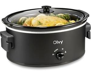 Olvy Slow Cooker - Pentola elettrica per cucinare a fuoco lento, 6 l