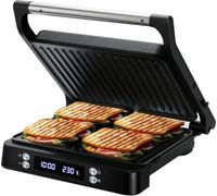 Olvy Tostapane Sandwich Maker Piastra Grill | 1 Set | Nero Elegante | Per Toast & Barbecue | Manico Isolato Cool Touch | Tostapane Sandwich Maker Elettrico