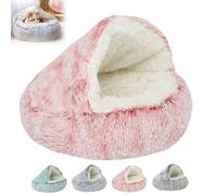 Olvys Cozy Cocoon Pet Bed, CozyCove Premium Pet Bed, Fidofaves Cozy Nook Pet Bed for Dogs, Winter Pet Plush Bed for Indoor Cats or Small Dog Beds Washable (23.6in,Pink - Long plush)