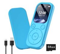 Olycism 64GB Lettore MP3 Bluetooth 2,01 Pollicicon Lettore MP3 Portatile Schermo ultra hd Suono HiFi Batteria da 300mAh Radio FM Registrazione Vocale E Books per Viaggi Sportivi Blu