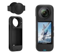 Olycism Custodia Silicone Compatibile Con Insta360 x4 Con Copriobiettivo Custodia Protettiva in Silicone per Insta360 X4 Anti-scivolo Anti-graffio Protezione a 360° Accessori Insta360 X4 Ferroso