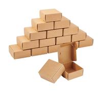OLYCRAFT 100 Mini Scatole di Cartone 5,5 x 5,5 x 2,5 cm - Regalo in Marrone, per Gioielli in Carta Kraft, Piccole Spedizioni Ondulate, Mini Confezioni