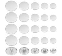 OLYCRAFT 100pz Bottoni Con Gambo In Lega Bottoni Piatti In Metallo 5 misure Bottoni Rotondi Da Cucire per Cucire Artigianato Fai-Da-Te E Creazione di Gioielli - Platino