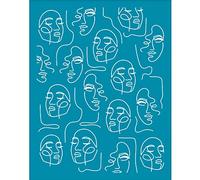 OLYCRAFT 10x12.7 cm Astratto Donna Linea Volto Argilla Stencil Viso Astratto Serigrafia per Argilla Polimerica Stencil per Seta Stencil Trasferimento Stencil Rete per Creazione di Gioielli in Argilla