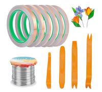 OLYCRAFT 11pz Set di accessori per vetrate artistiche Include 20m di Filo di rame stagnato 1mm per vetrate artistiche 6 Dimensionix20m Nastri in lamina di rame per vetro colorato fai da te Decorazione