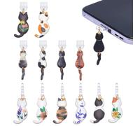 OLYCRAFT 12 pz. Ciondolo A Forma di Spina Antipolvere per Gatti 30~35mm con Ciondoli A Forma di Gatto Accessorio per Telefono per La Maggior Parte Dei Telefoni di Tipo C
