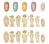 OLYCRAFT 14 Pezzi 7 Stili Vergine Maria Nail Art Charms Oro Lega Nail Art Studs Oro 3D Nail Art Decorazioni Tema Religioso Nail Art Strass Accessori per Artigianato DIY Manicure Decorazioni