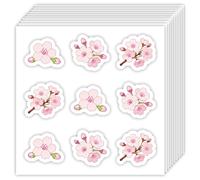 OLYCRAFT 180pz Adesivi A Forma di Ciliegia 24x18mm Etichette Autoadesive per Scrapbooking, Adesivi Floreali Primaverili Adesivo Decorativi In Carta per Calendari Diari e Planner Fai Da Te(20 foglio)