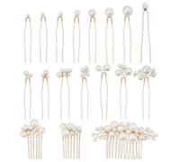 OLYCRAFT 18pz Set di Pettini per Capelli con Perle Da Sposa Pettine per Capelli con Perle Spille per Capello con Strass Da Sposa Accessori per Capello Da Sposa per Spose e Damigelle D'Onore