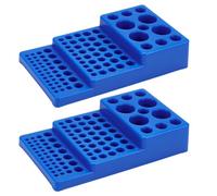 OLYCRAFT 2 confezione Multifunzionale Portaprovette per Provette Portaprovette Trapezoidale A 3 livelli Supporto Blu per Campioni di Laboratorio Provette Da Centrifuga Esperimenti Scientifici