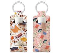 OLYCRAFT 2 confezione Porta Rossetto Portachiavi Libro Porta Burrocacao Portatile Portachiavi Balsamo per Labbra Elastico Tessuto Immersioni Portachiave per Viaggio Lucidalabbra Rossetti Stoccaggio