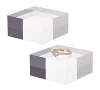 OLYCRAFT 2 PCS 5x5cm Cubo Espositivo in Acrilico Trasparente di 2,3 cm di Spessore Blocchi Display Quadrati Acrilico Lucido Base Display Quadrata Bordo Lucido per l'esposizione di Gioielli