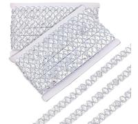 OLYCRAFT 2 Rotoli 20m Nastro Paillette Argento Passamaneria Piatta con Paillettes Brillanti Larghezza 15mm Nastro Paillette Piatto Decorazioni per Fai da Te Cucito Stoffa Decorazioni per Feste