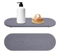 OLYCRAFT 2 set Organizer per Lavello Ad Asciugatura Istantanea Grigio Vassoio per Lavello In Pietra Diatomite Ad Asciugatura per Lavelli Da Cucina Bancone Del Bagno Portasapone per Le Mani