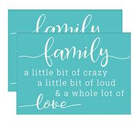 OLYCRAFT 2 stencil autoadesivi per serigrafia, motivo famiglia, amore, serigrafia, riutilizzabili, lavabili in rete, trasferimento per t-shirt fai da te, pittura su tessuto, 14 x 19,5 cm