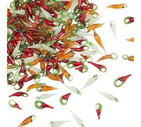 OLYCRAFT 200 PZ Perline di Vetro di Murano Fatti A Mano Pendenti Fascino di Vetro Peperoncino Ciondola Distanziatore Branelli Allentati per FAI DA TE Braccialetto Collana Creazione di Gioielli