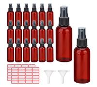 OLYCRAFT 20pz flaconi spray Rosso marrone 60 ml in plastica mini atomizzatore a nebbia fine con 2 imbuti in plastica e 2 fogli di etichetta nebulizzatore portatile per cosmetici profumo e cosmetici