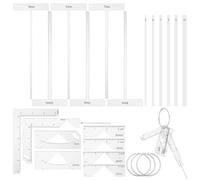 OLYCRAFT 23pz Set di Righelli per Rilegatura di Libri con Anello Incernierato Righelli Multifunzionali A Forma di T A Forma di L Righello per Angoli Mitrati per Scrapbooking Strumenti Fatti A Mano