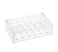 OLYCRAFT 24 piedistalli in acrilico trasparente, telaio in provetta acrilico, supporto per prova, per laboratorio chimico da 5 ml, foro: 14 mm, 3,5 mm