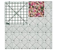 OLYCRAFT 24Pz Pannelli di griglia di fiori artificiali 64 Barb Pannelli di griglia di fiori verde scuro 26x25cm Pannelli di griglia della parete Grid Plant Wall Frames per l'arte fai da te Decor Craft