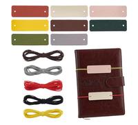 OLYCRAFT 25m Corde Elastiche per Taccuino con 16Pz Etichette in Pelle Ciondoli per Quaderni e Diari Elastiche Regolabili Accessori per Taccuino da Viaggio per la Realizzazione di Segnalibri Fai da Te