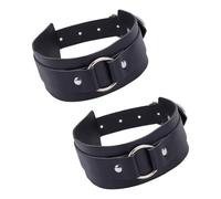 OLYCRAFT 2pz Fasce Da Braccio In Pelle Nera Lunghezza 405mm Fascia da Braccio Regolabile Cinturino per La Parte Superiore Del Braccia con Anello In Metallo per Abbigliamento Quotidiano Moda Gotica