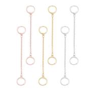 OLYCRAFT 3 paio Tappi per Le Orecchie Porta Orecchini 8.6cm Porta Tappi per Le Orecchie Anti-Smarrimento In Ottone con Catena per Appendere Gli Orecchini per Palestra Ufficio Concerti - 3 colori