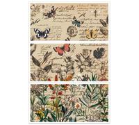 OLYCRAFT 3 pz/Set Adesivi Da Sfregamento A Farfalla per Mobili e Artigianato 30x15cm Decalcomanie per Mobili con Scritte Adesivi Da Sfregamento A Forma di Pianta Adesivi Da Sfregamento A Forma