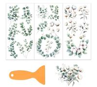 OLYCRAFT 3 pz/Set di Cotone Ed Eucalipto per Mobili e Artigianato Adesivi per Mobili Da 15x30cm Adesivi per Trasferimento Adesivi con Raschietto Da 1 pezzi per Album di Ritagli In Legno Decorazioni