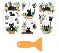 OLYCRAFT 3 pz/set gatto cartone animato strofinare sui trasferimenti per mobili e mestieri 15x30cm cestino mobili decalcomanie Decor piante in vaso adesivi trasferimento con 1 raschietto per