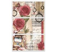 OLYCRAFT 3 pz/set Lettera d'Amore Strofinare sui Trasferimenti per Mobili e Artigianato 15x30cm Rosa Rosa Mobili Adesivi Clessidra Mobili Decalcomanie Decorazione per Mobili in Legno