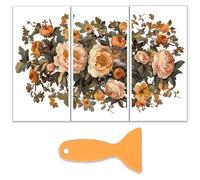OLYCRAFT 3 pz/Set Vintage Flower Rub On Transfers per Mobili e Artigianato 15x30cm Uccelli Mobili Decalcomanie Decor Farfalle Bordo Mobili Trasferimento Adesivi per Mobili in Legno Decorazione