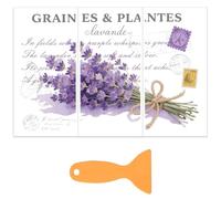 OLYCRAFT 3pz/Set Adesivi Trasferibili A Caldo con Effetto Lavanda Vintage per Mobili e Artigianato 15x30cm con Testo per Mobili con Raschietto Da 1pz per Scrapbooking Finestre Decorazioni per La Casa