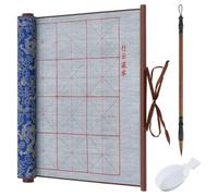 OLYCRAFT 3pz Set Calligrafia Cinese Senza Inchiostro Include Pennello per Calligrafia Tradizionale Piatto per L'Acqua 1.4mx39.5cm Panno per Scrivere con Acqua Blu Panno per Calligrafie Principianti