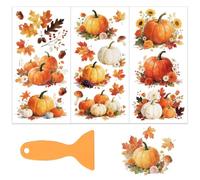 OLYCRAFT 3pz/set Zucca d'autunno d'oro strofinare sui trasferimenti per mobili e artigianato 15x30cm Foglia d'acero Mobili Decalcomania Trasferimento con 1pc raschietto per Scrapbook Casa Decorazione