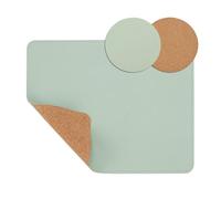 OLYCRAFT 3pz Tappetino per mouse bifacciale Verde Chiaro Tappetini per mouse rettangolari in pelle di sughero Tappetino morbido da scrivania per scrivere per ufficio casa laptop tavolo - 24x30cm